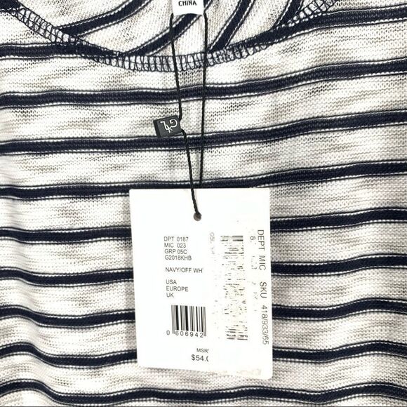Gibson Latimer Striped Knit Sleeveless Top, Navy Off White, Size M - Picture 4 of 6